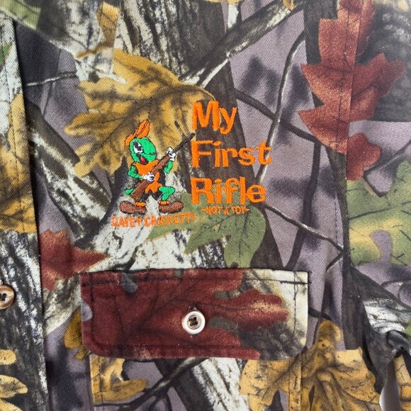 Master Sportsman Button Front Camo Hunting Shirt Boys Small My First Rifle - Picture 5 of 9